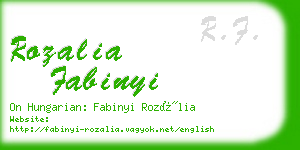 rozalia fabinyi business card